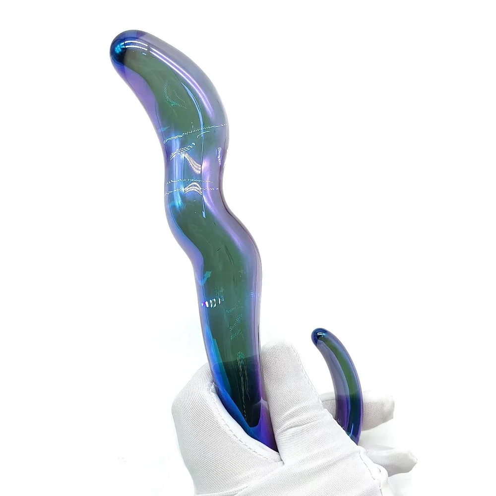 Blue Glass Anal Plug Masturbation Massager Anal Buttplug Dildo G-Spot Vaginal Stimulationfemale Masturbation 18+