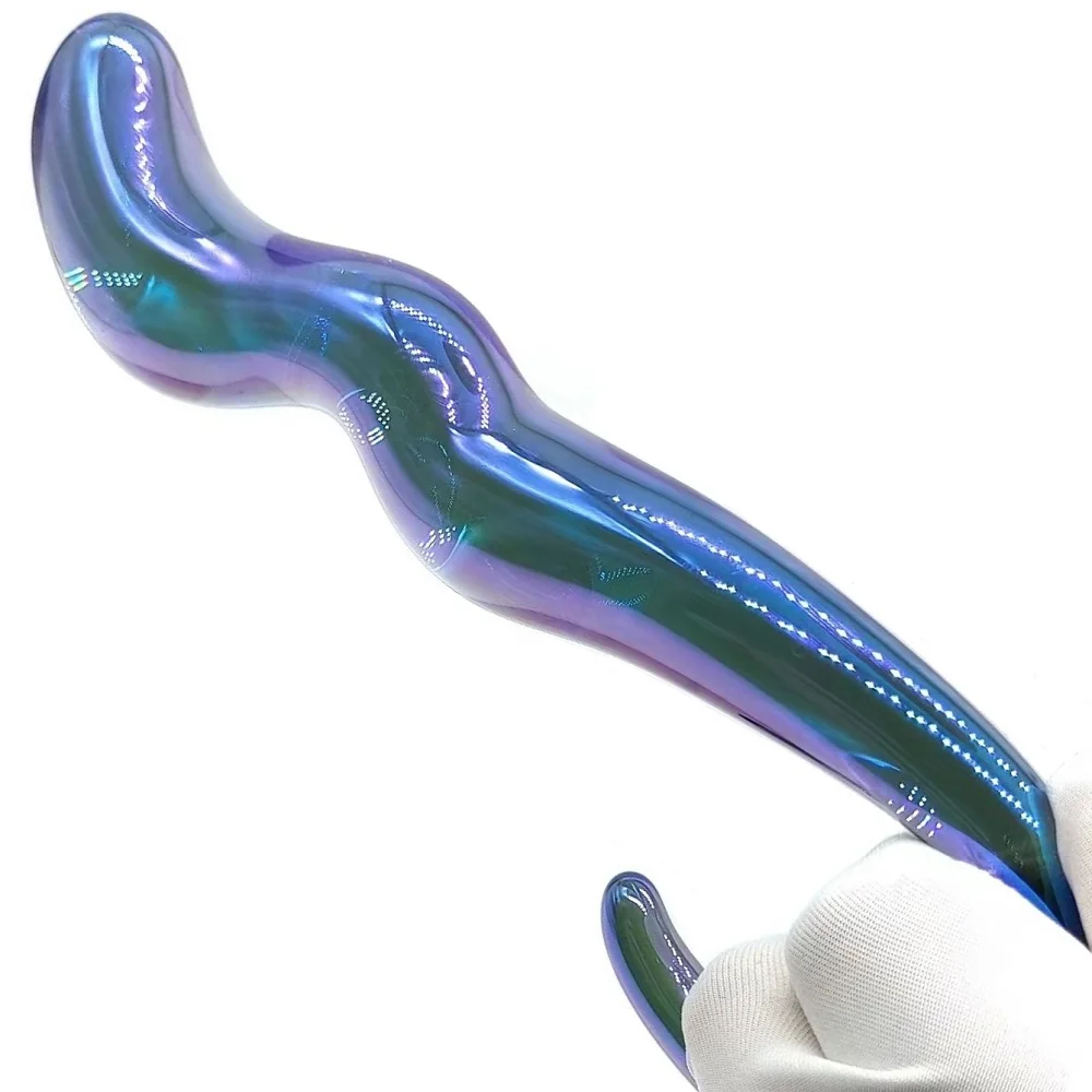 Blue Glass Anal Plug Masturbation Massager Anal Buttplug Dildo G-Spot Vaginal Stimulationfemale Masturbation 18+