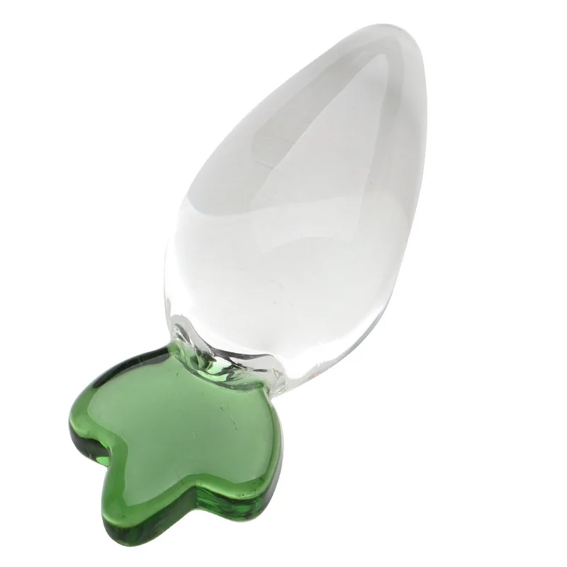 Radish Crystal Glass Dildo For Anal Women Sex Toy Fruit Vegetable Artificial Penis Anal Plug Masturbation Sex Toys For Women Men