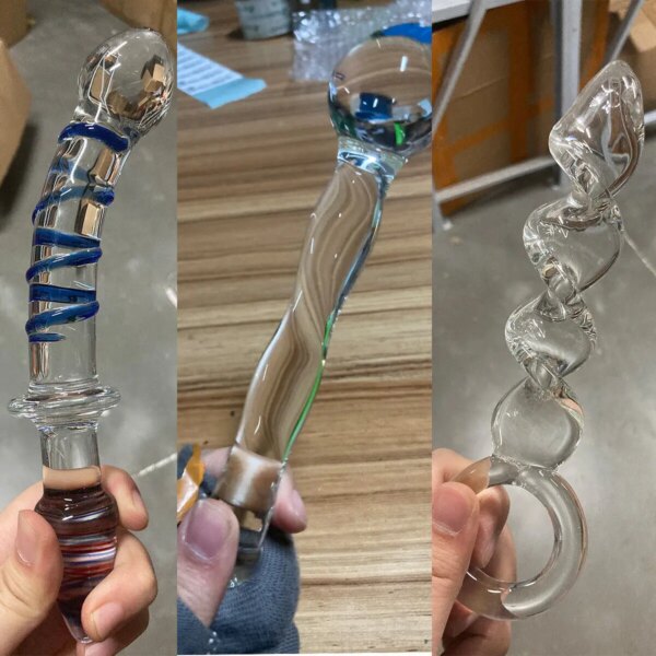 Glass Dildo Crystal Realistic Dilator Long Viginal Anus Plug G-Spot Massager SM Adult Sex Toy for Women Men Masturbator