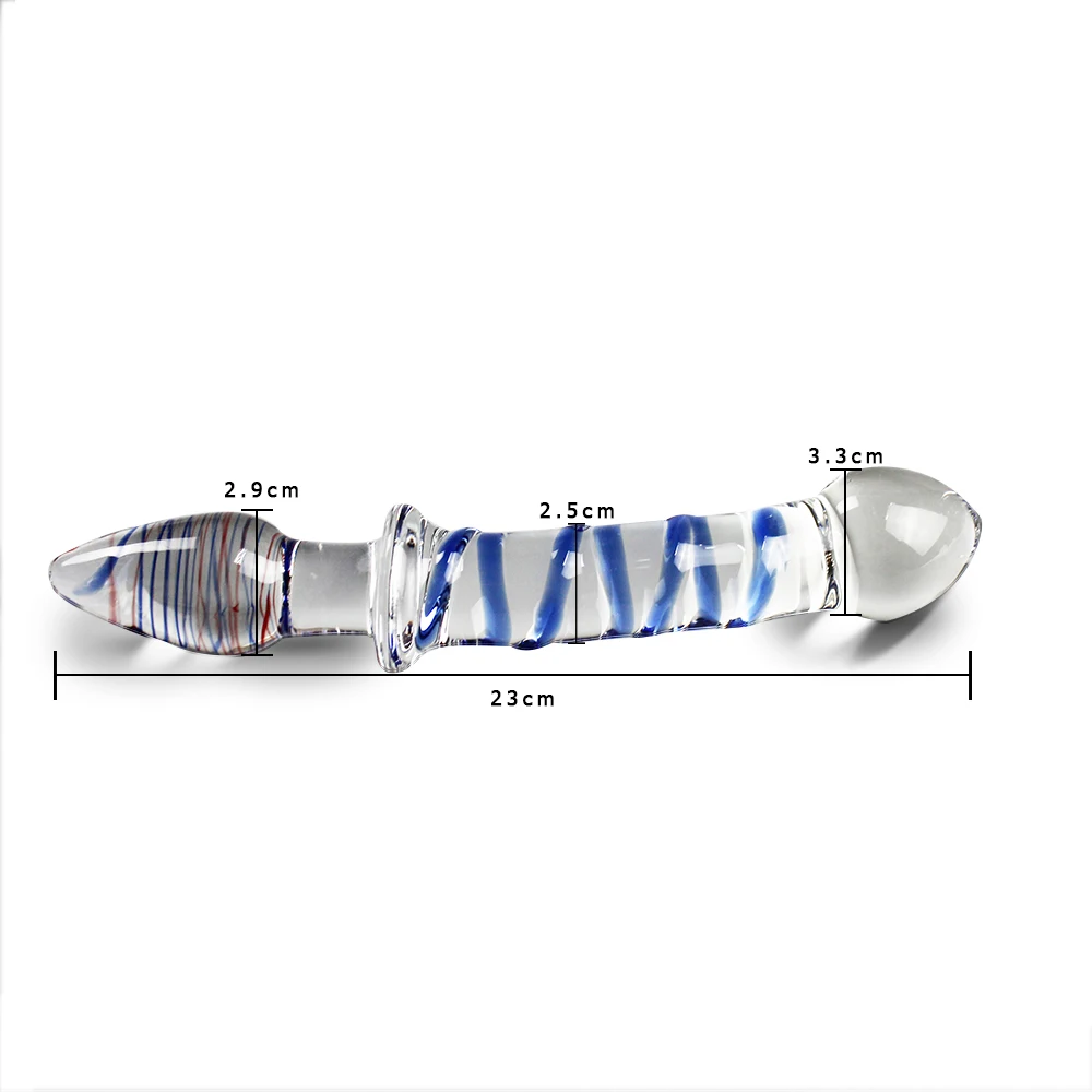 Manyjoy Glass Dildo Crystal Realistic Dilator Long Viginal Anus Plug G-Spot Massager SM Adult Sex Toy for Women Men Masturbator