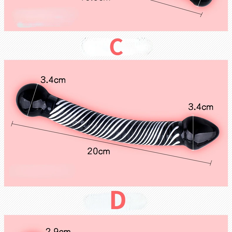 Black Crystal Glass Toys Dildo Anal Plug Gay Sex Toys Double Anal Beads For Men/Women Vaginal Anal Dilation Butt Plug