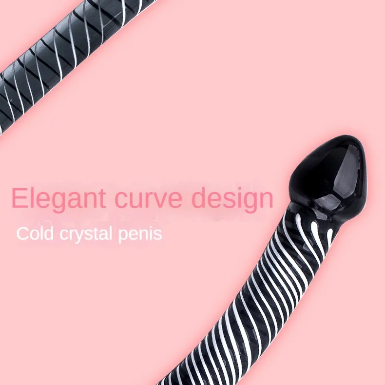 Black Crystal Glass Toys Dildo Anal Plug Gay Sex Toys Double Anal Beads For Men/Women Vaginal Anal Dilation Butt Plug
