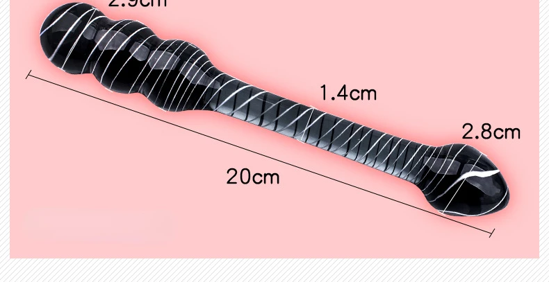 Black Crystal Glass Toys Dildo Anal Plug Gay Sex Toys Double Anal Beads For Men/Women Vaginal Anal Dilation Butt Plug