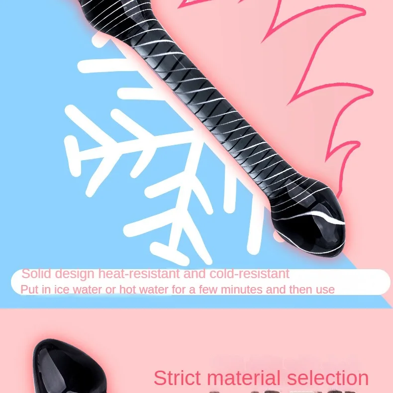 Black Crystal Glass Toys Dildo Anal Plug Gay Sex Toys Double Anal Beads For Men/Women Vaginal Anal Dilation Butt Plug