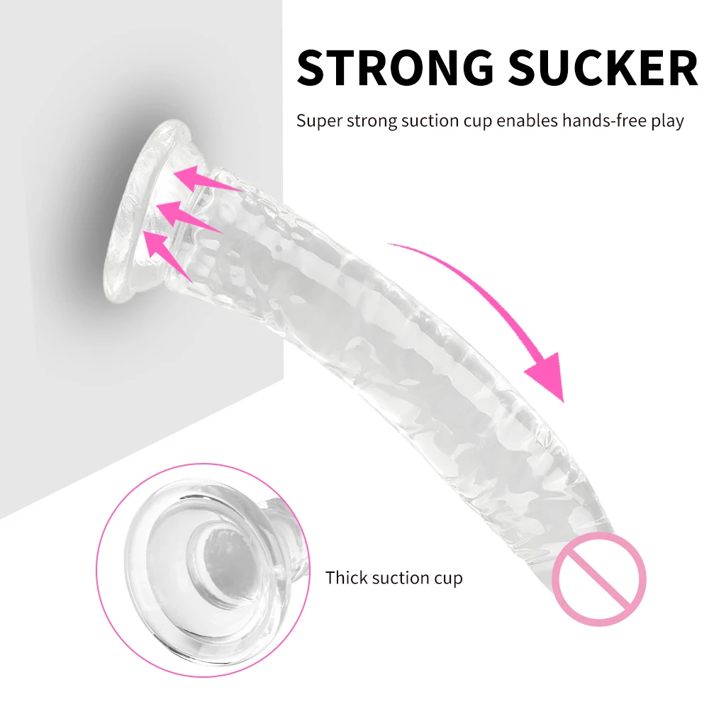 Crystal Glass Dildo Realistic Penis Artificial Anal Dildo G-spot Stimulate Female Masturbation Glass Dildos Sex Toys For Women