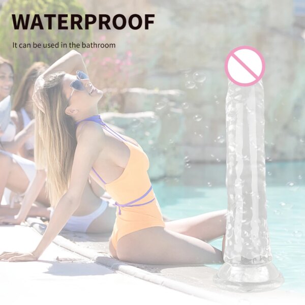 Crystal Glass Dildo Realistic Penis Artificial Anal Dildo G-spot Stimulate Female Masturbation Glass Dildos Sex Toys For Women