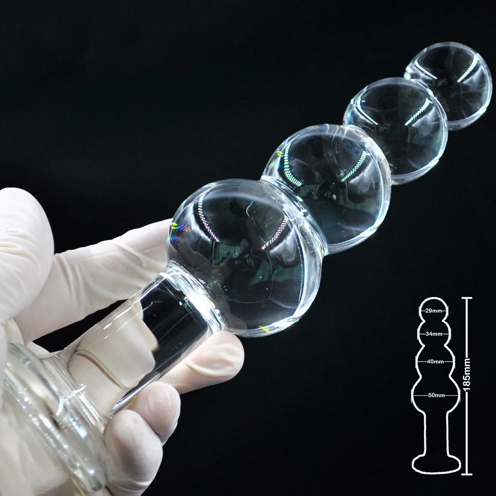 Large Pyrex Glass Anal Beads Big Balls Crystal Dildo Penis Butt Plug Artificial Dick Masturbate Adult Sex Toy For Women Men Gay