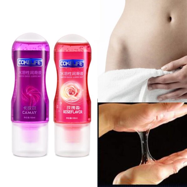 100ML Rose Fragrance Edible Flavor Water Based Lubricant Sex Anal Oral Gel Sex Lube For Couple Adult Strawberry Lubricants
