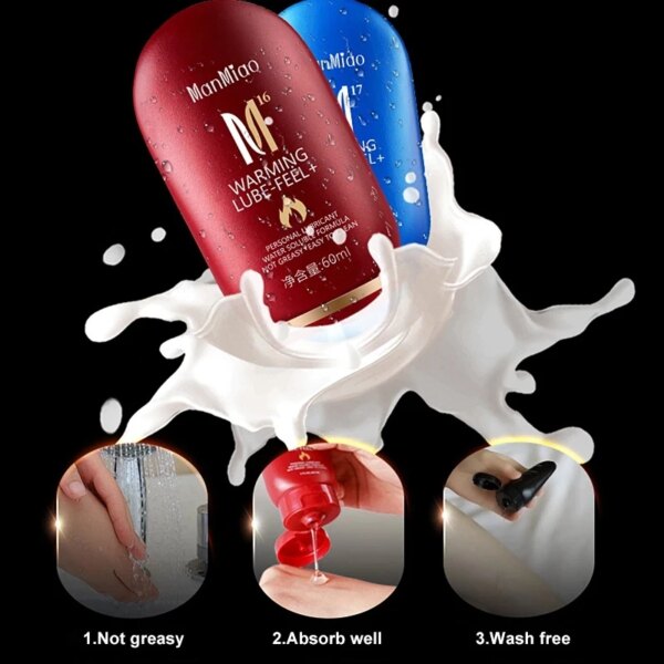 60ml Warming Cooling Lubricant Silk Sex Lubricants Silky Thick Water-based Sex Oil Vaginal Anal Gel Sex Products for Adults