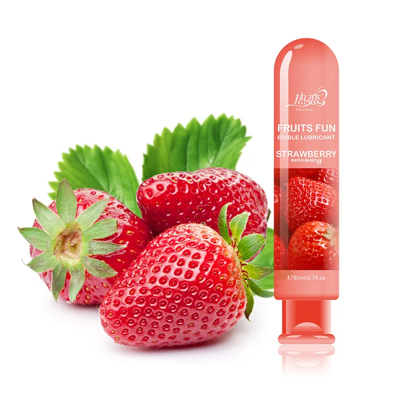 Edible Lubricant Strawberry Fruit Flavor Lubricant Lube Water Based Lubricant for Oral Sex Anal Sex Vagina Sex Masturbation 80g