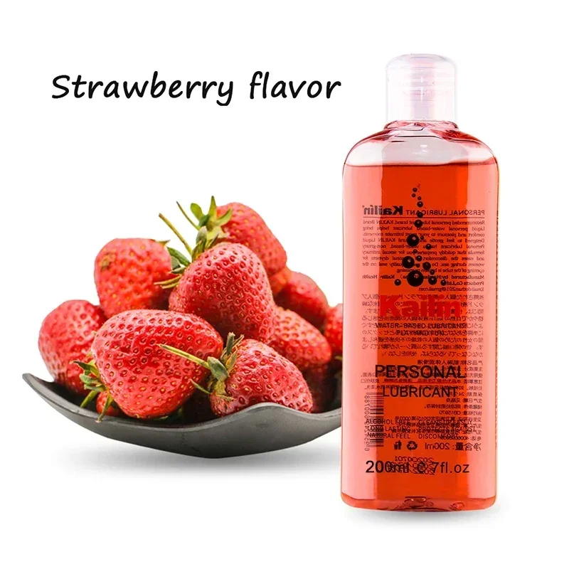 200ml Fruit Flavor Lube for Women Men Sex Lubricant Water-based Blueberry Strawberry Peach Sex Oil Vaginal Anal Gel Adults 18+