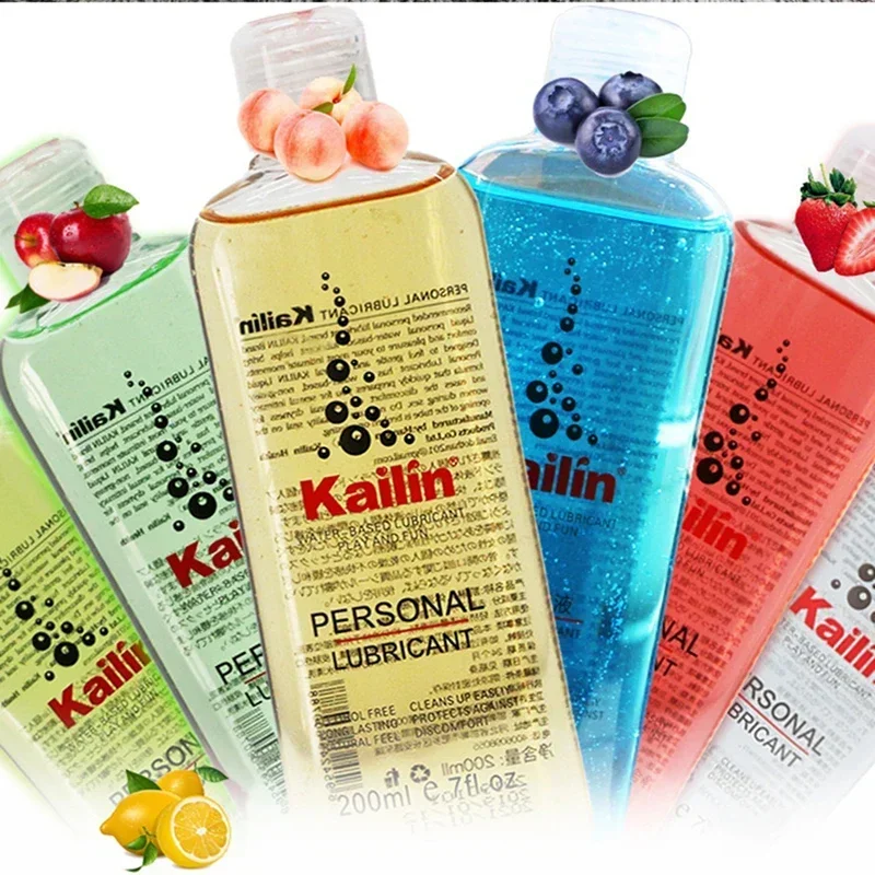 200ml Fruit Flavor Lube for Women Men Sex Lubricant Water-based Blueberry Strawberry Peach Sex Oil Vaginal Anal Gel Adults 18+