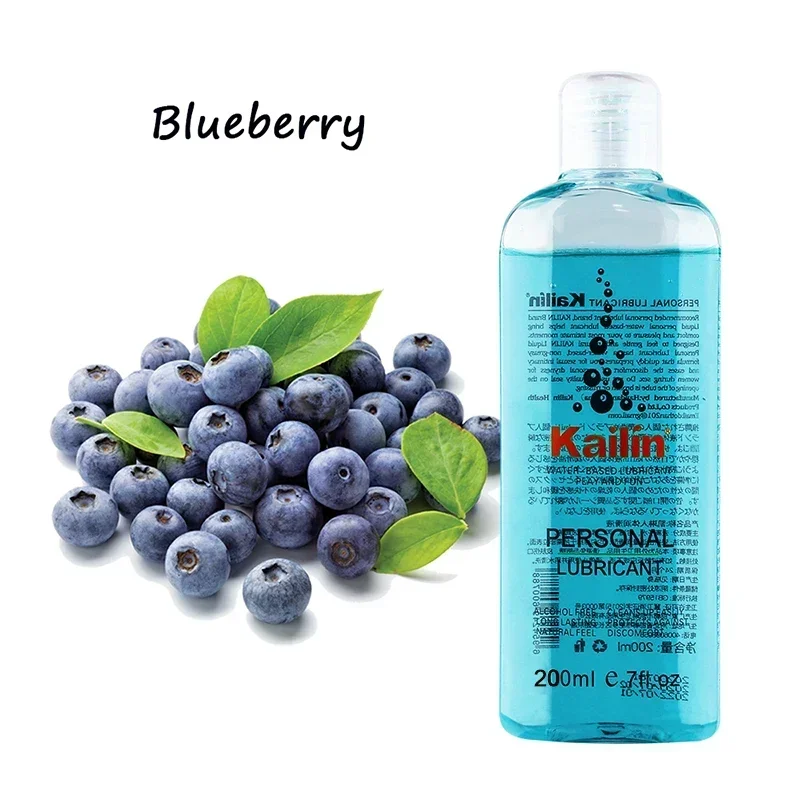 200ml Fruit Flavor Lube for Women Men Sex Lubricant Water-based Blueberry Strawberry Peach Sex Oil Vaginal Anal Gel Adults 18+