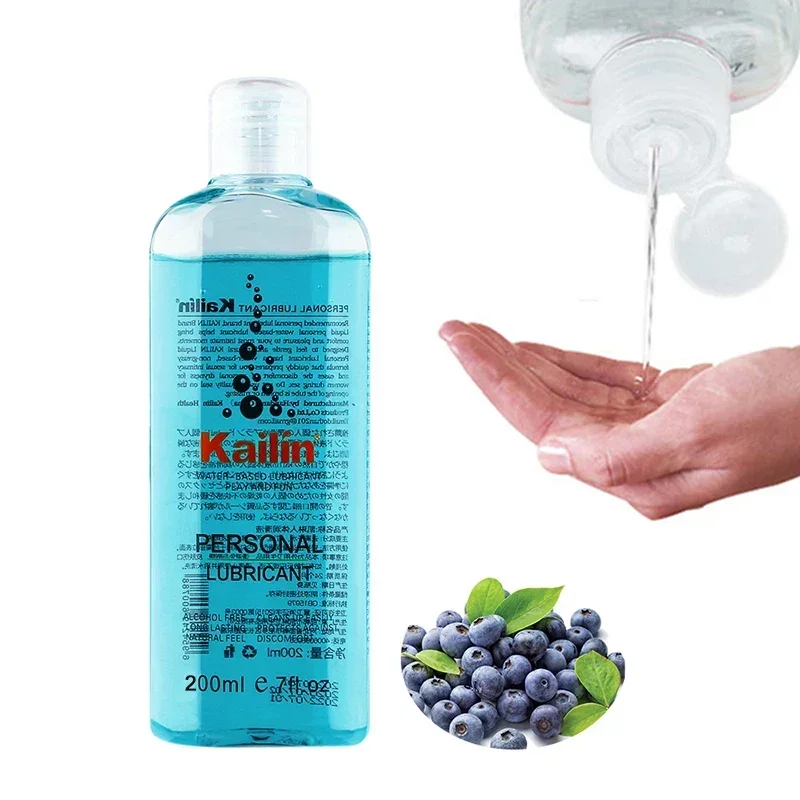 200ml Fruit Flavor Lube for Women Men Sex Lubricant Water-based Blueberry Strawberry Peach Sex Oil Vaginal Anal Gel Adults 18+