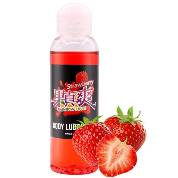 Fruity Oral Sex Lubricant 100ml Lickable Strawberry Flavor Water-based Lubricanting Fluid for Adults Sexual Anal Vagina Sex Lube