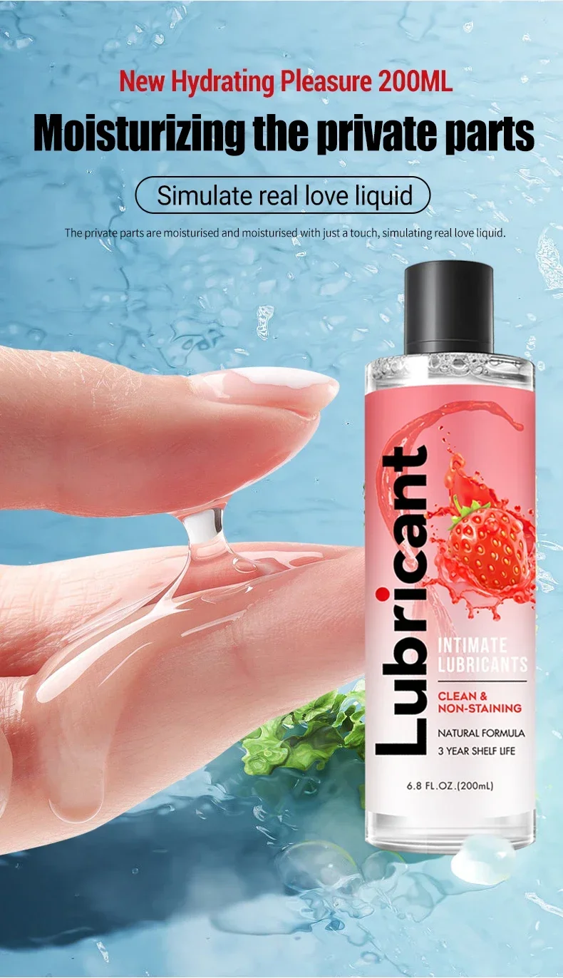 200ml Sexual Love Lubricant Anal Massage Masturbation Transparent Water Based Personal Lubricants for Men Women Couples Sex Lube