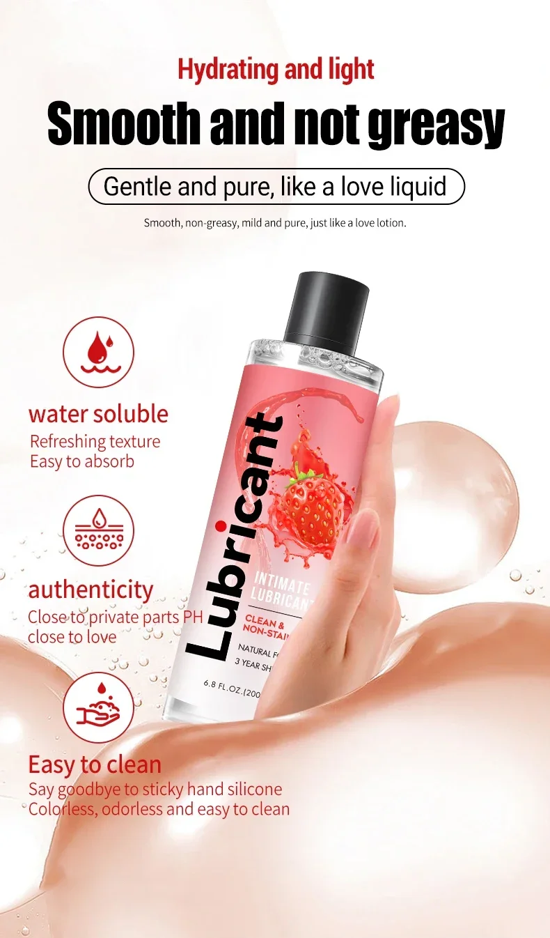 200ml Sexual Love Lubricant Anal Massage Masturbation Transparent Water Based Personal Lubricants for Men Women Couples Sex Lube