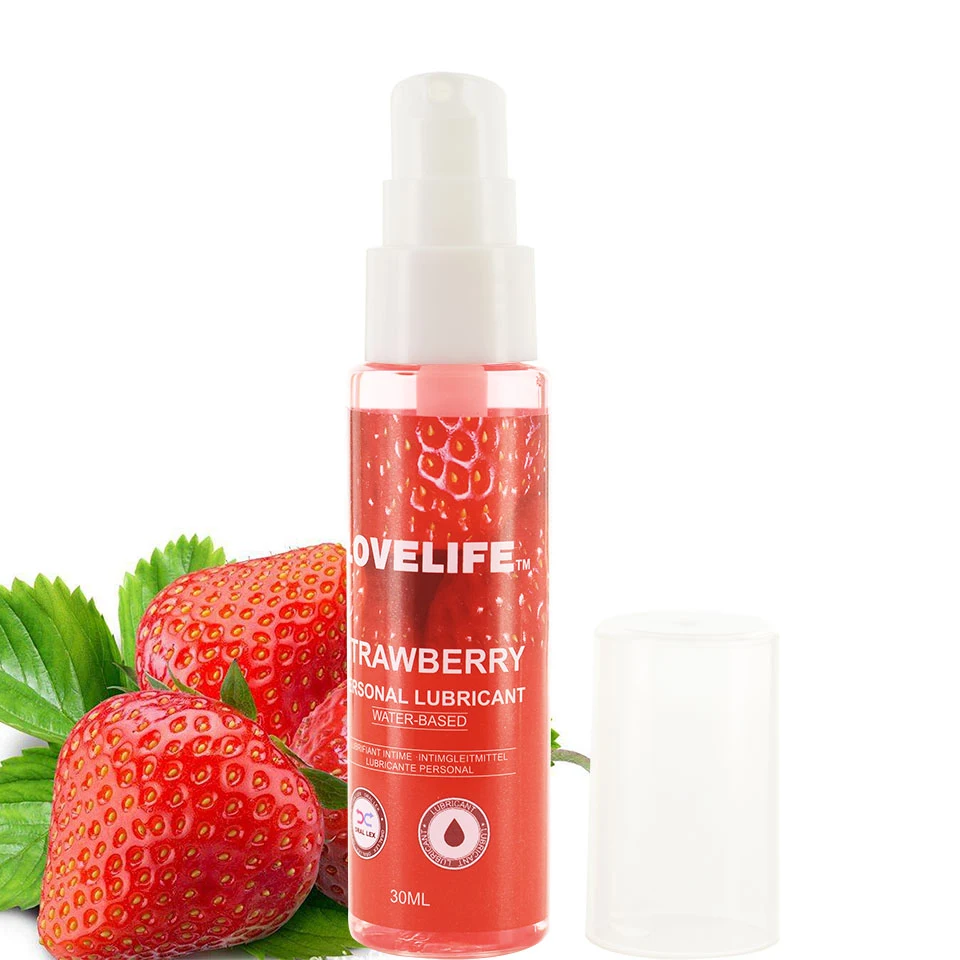 Edible Lubricant Strawberry Flavor for Sex Lube Water Vagina Orgasm Based Lubricant Oral Sex Anal Sex Oil Adult Body Massage Gel