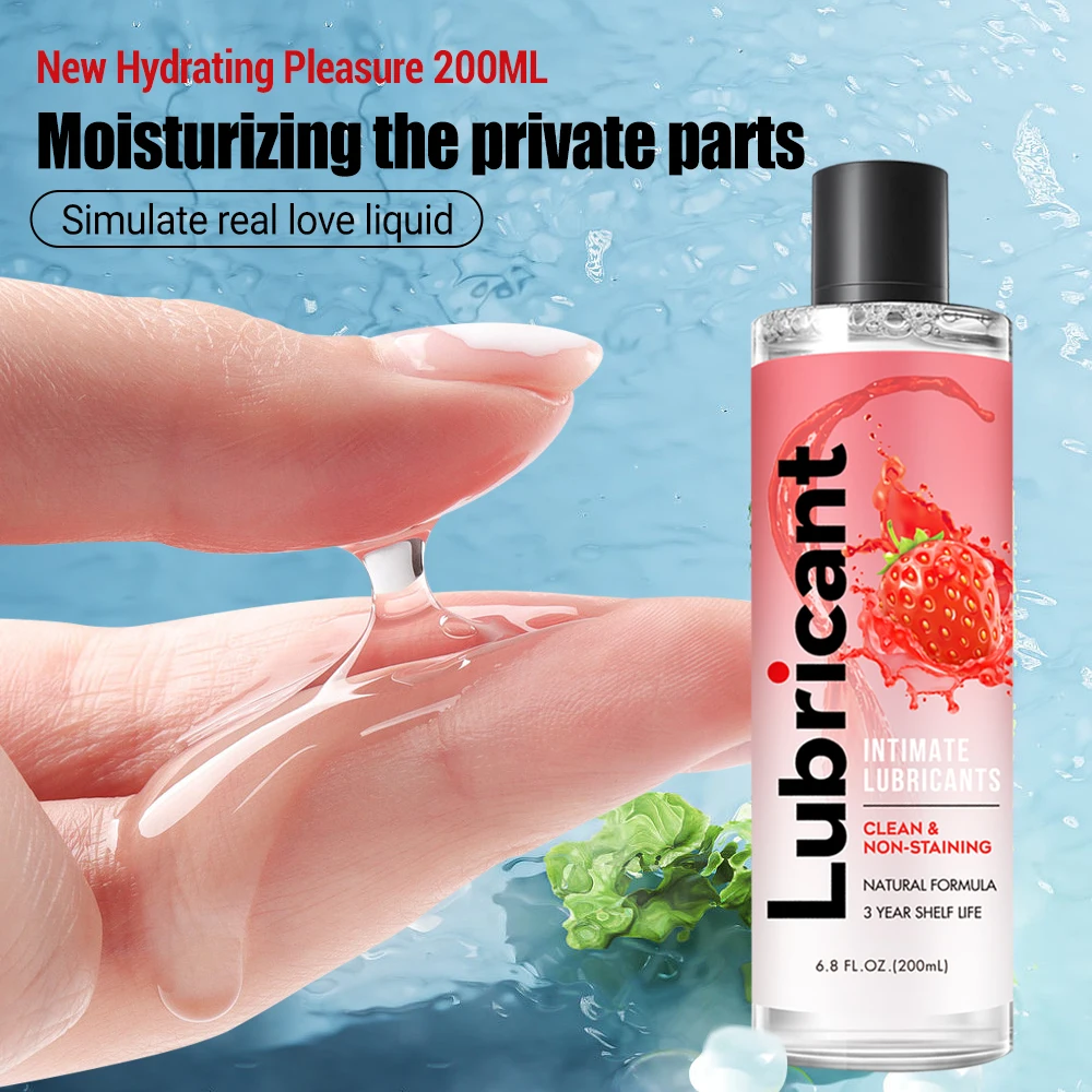 Intimate Strawberry Flavor Lubricant Pleasure Body Erotic Oil Lubricant Adult Sex Supplies flirting for couples 200ml Intimate Strawberry Flavor Lubricant Pleasure Body Erotic Oil Lubricant Adult Sex Supplies flirting for couples 200ml