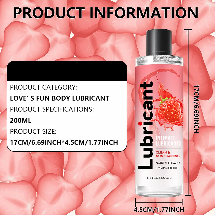 Intimate Strawberry Flavor Lubricant Pleasure Body Erotic Oil Lubricant Adult Sex Supplies flirting for couples 200ml Intimate Strawberry Flavor Lubricant Pleasure Body Erotic Oil Lubricant Adult Sex Supplies flirting for couples 200ml