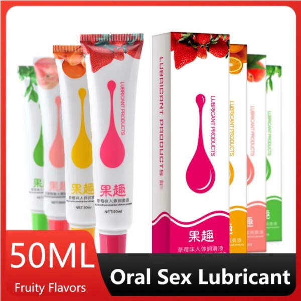50ML Edible Oral Sex Lubricant Fruity Flavor Lubricanting Fluid for Adults Anal Vagina Sex Toys Gel Lube Couple Sexual Products