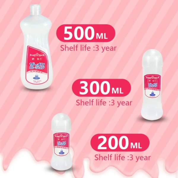 Lubricant for Gay Sex 200/300/500ml Sex Semen Viscous Lube for Vagina Anal Plug Oil Lubrication Intimate Goods Adult Sex Toys