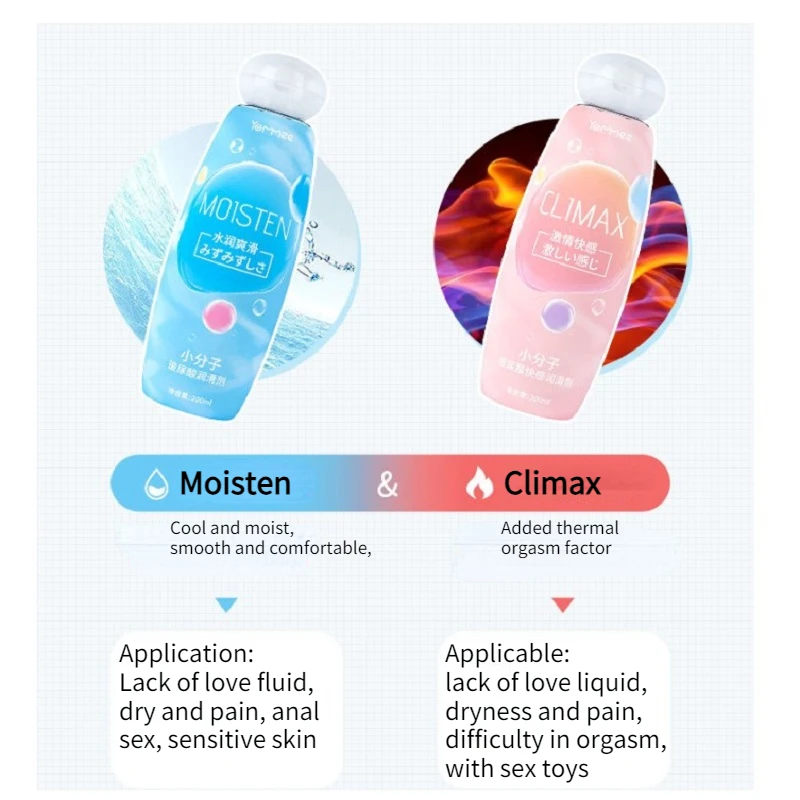 200ML Human Body Lubricant Hyaluronic Acid Water Based Lubricant for Vaginal Anal Sex Lubricating Liquid Adult Sex Products