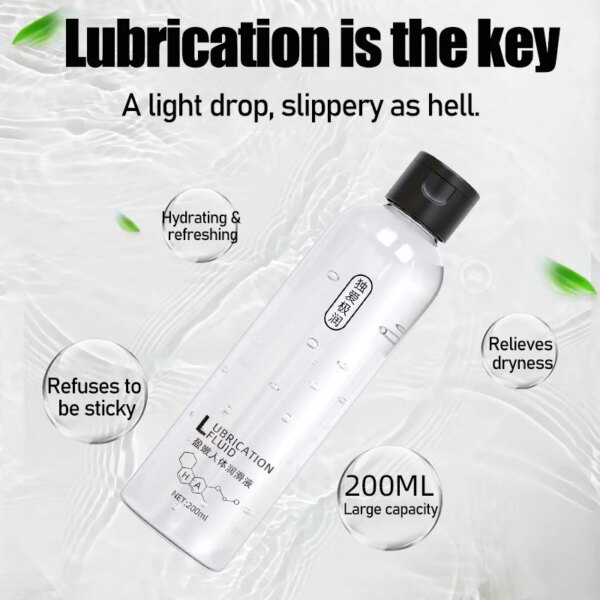 200ml Water-soluble Lubricant Sex Toys for Men Anal Sex Lubricating Oil Pure Natural Oral Sex Lube Adult Toys Female Sexshop