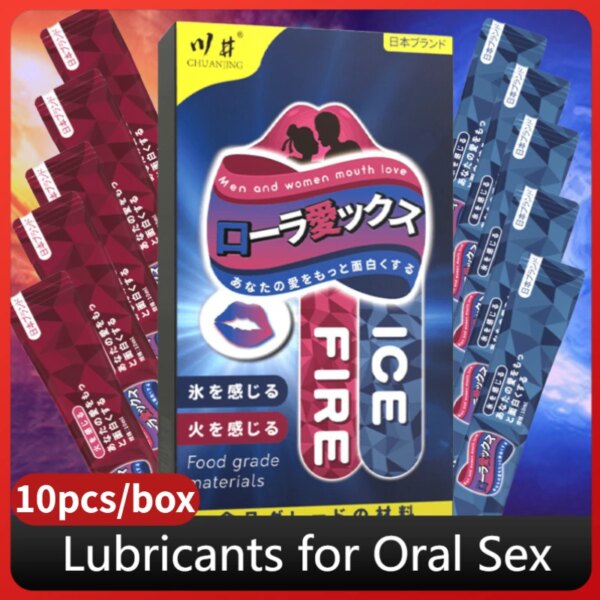 10pcs/Box Fruity Edible Flavor Lubricant Water Based Ice Feeling Mint Lubricating Fluid Couple Sex Anal Oral Vagina Gel Sex Lube