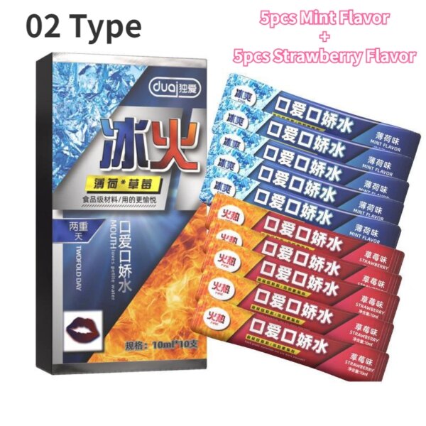 10pcs/Box Fruity Edible Flavor Lubricant Water Based Ice Feeling Mint Lubricating Fluid Couple Sex Anal Oral Vagina Gel Sex Lube