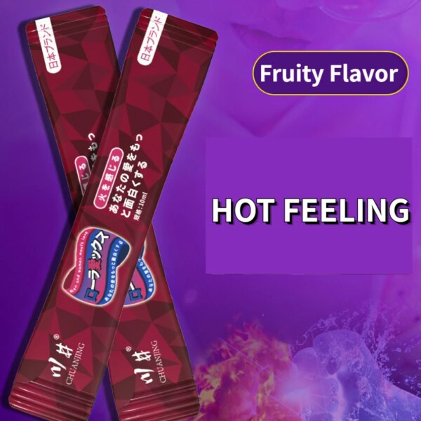 10pcs/Box Fruity Edible Flavor Lubricant Water Based Ice Feeling Mint Lubricating Fluid Couple Sex Anal Oral Vagina Gel Sex Lube