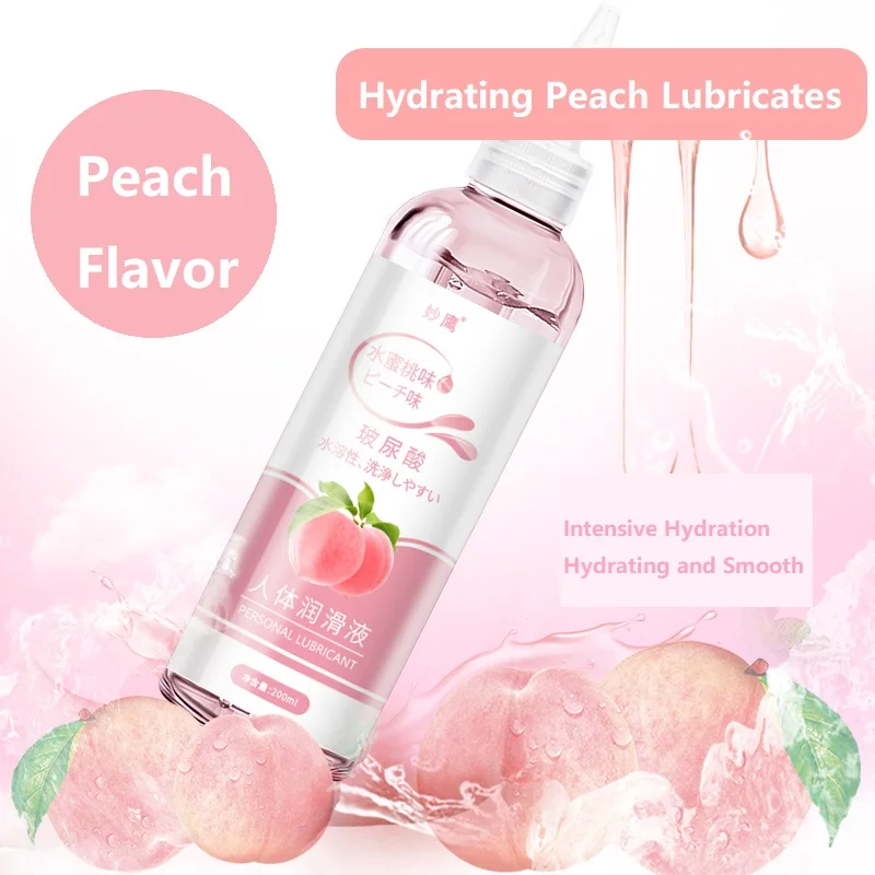 Fruit Strawberry Flavor Hyaluronic Acid Lubricant 200ml Water-Soluble Lubricating Oil Sex Toys for Adults Sex Couples Sexshop