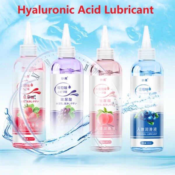 Fruit Strawberry Flavor Hyaluronic Acid Lubricant 200ml Water-Soluble Lubricating Oil Sex Toys for Adults Sex Couples Sexshop