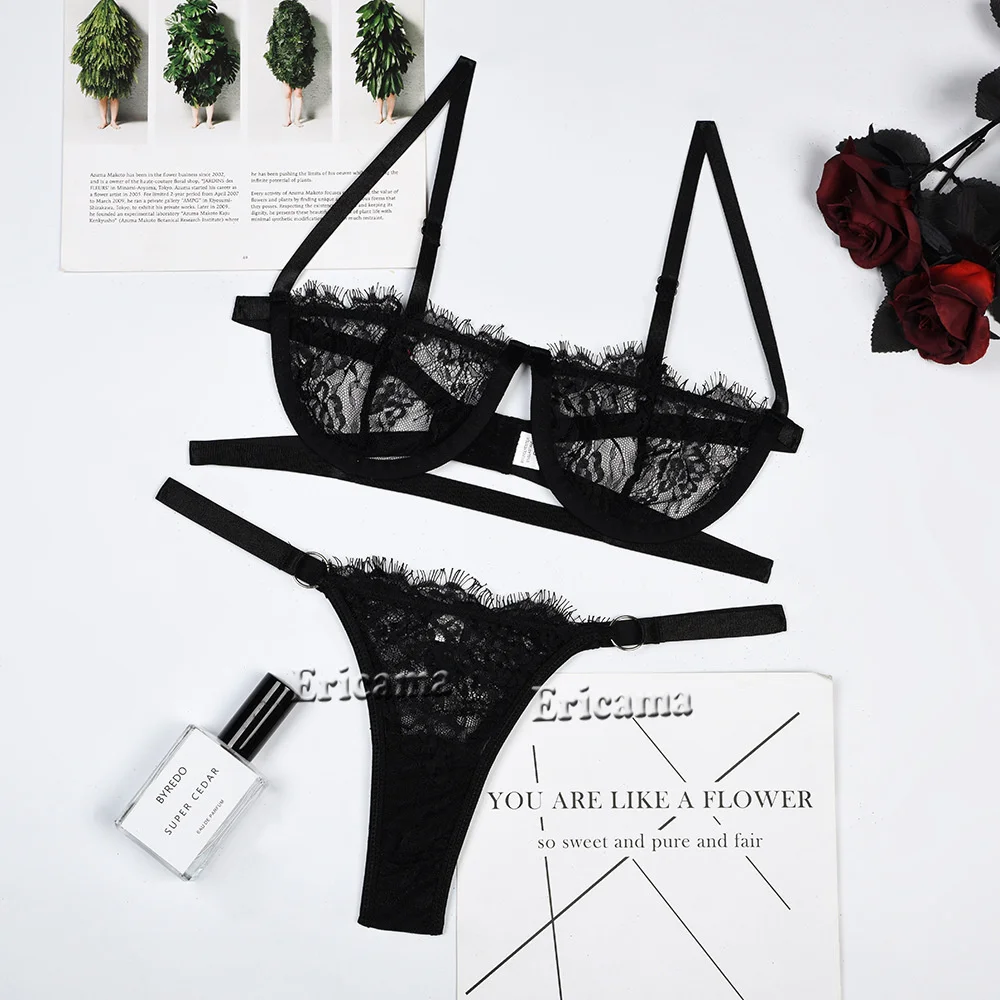 Sexy Lingerie Woman Lace Transparent Underwear Fairy Embroidery Brief Sets Delicate Bra Kit Push Up Breves Sets Thin Erotic Bras Sexy Lingerie Woman Lace Transparent Underwear Fairy Embroidery Brief Sets Delicate Bra Kit Push Up Breves Sets Thin Erotic Bras