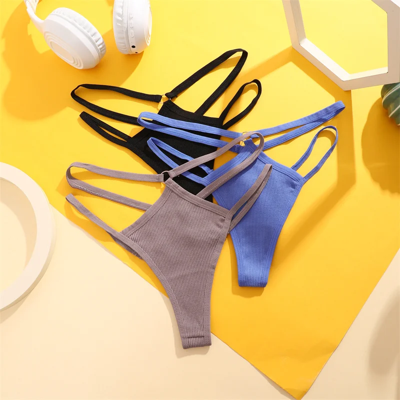 1PCS Women Sexy Cotton Panties Two Belts Hollow Out G-String Thongs Breathable Underwear for Female Solid Color Lingerie S-XL 1PCS Women Sexy Cotton Panties Two Belts Hollow Out G-String Thongs Breathable Underwear for Female Solid Color Lingerie S-XL