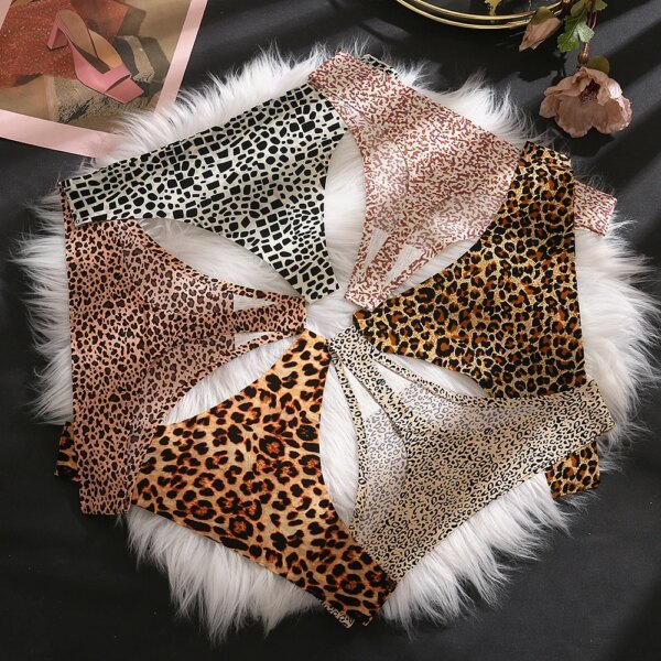 Sexy Thong Women's Panties Leopard Seamless Female Underwear Temptation Elasticity Sports Lingerie Thongs Women Fashion G-String