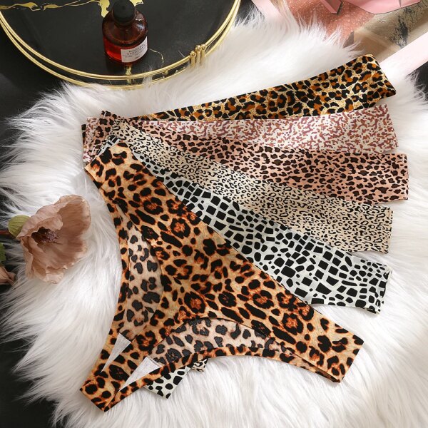 Sexy Thong Women's Panties Leopard Seamless Female Underwear Temptation Elasticity Sports Lingerie Thongs Women Fashion G-String