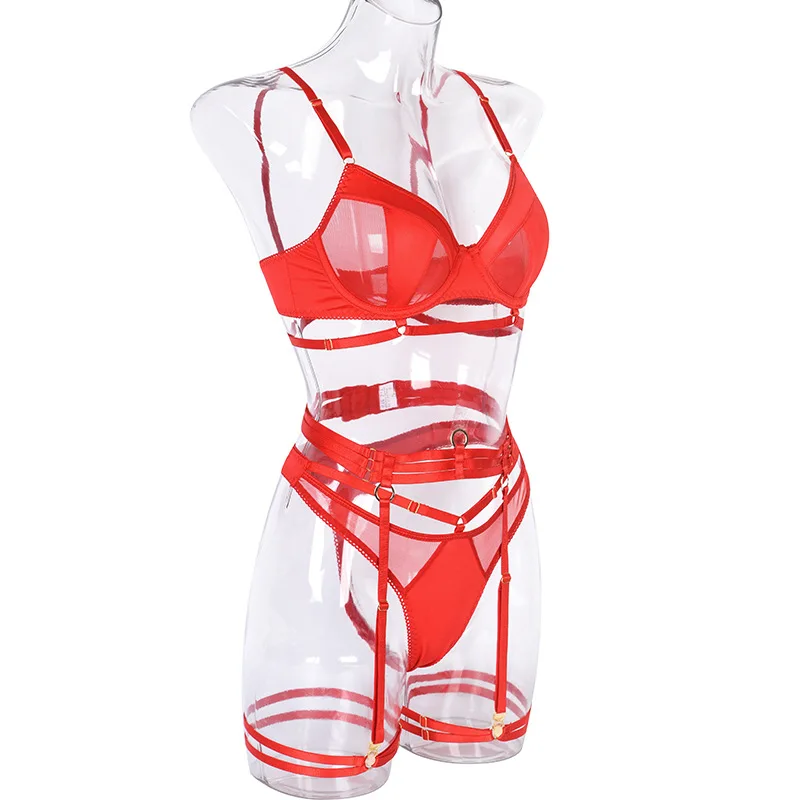 Yimunancy 3-Piece Black Bra Set Women Patchwork See Through Mesh Lingerie Set Ladies Sexy Panty Underwear Set Yimunancy 3-Piece Black Bra Set Women Patchwork See Through Mesh Lingerie Set Ladies Sexy Panty Underwear Set