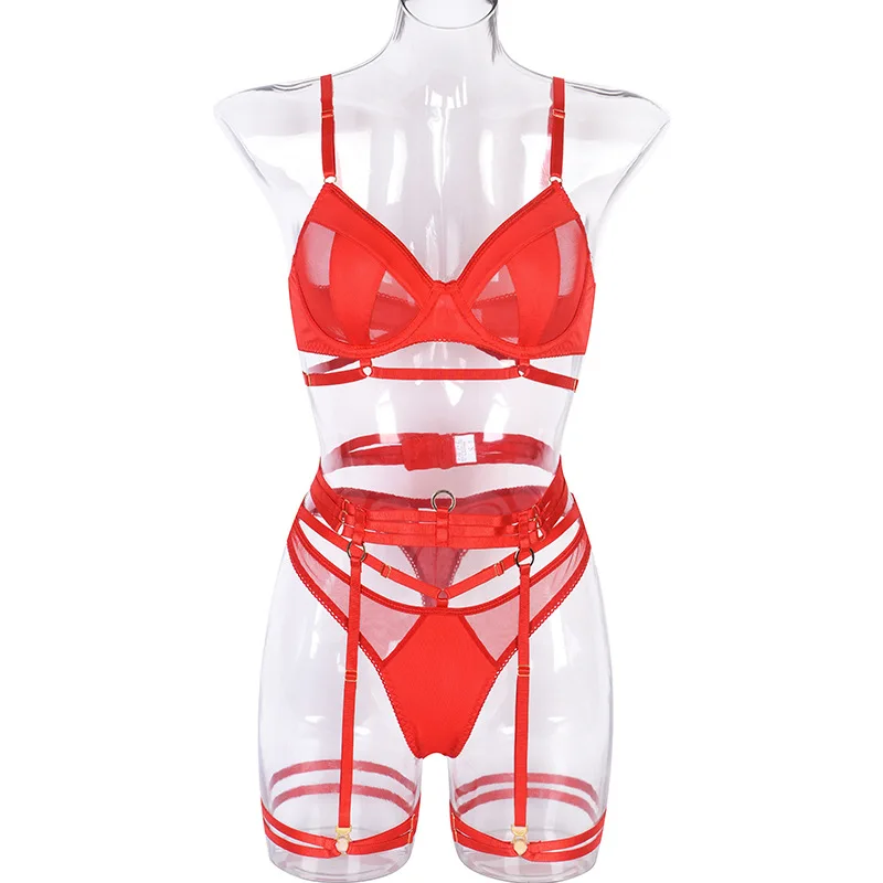Yimunancy 3-Piece Black Bra Set Women Patchwork See Through Mesh Lingerie Set Ladies Sexy Panty Underwear Set Yimunancy 3-Piece Black Bra Set Women Patchwork See Through Mesh Lingerie Set Ladies Sexy Panty Underwear Set