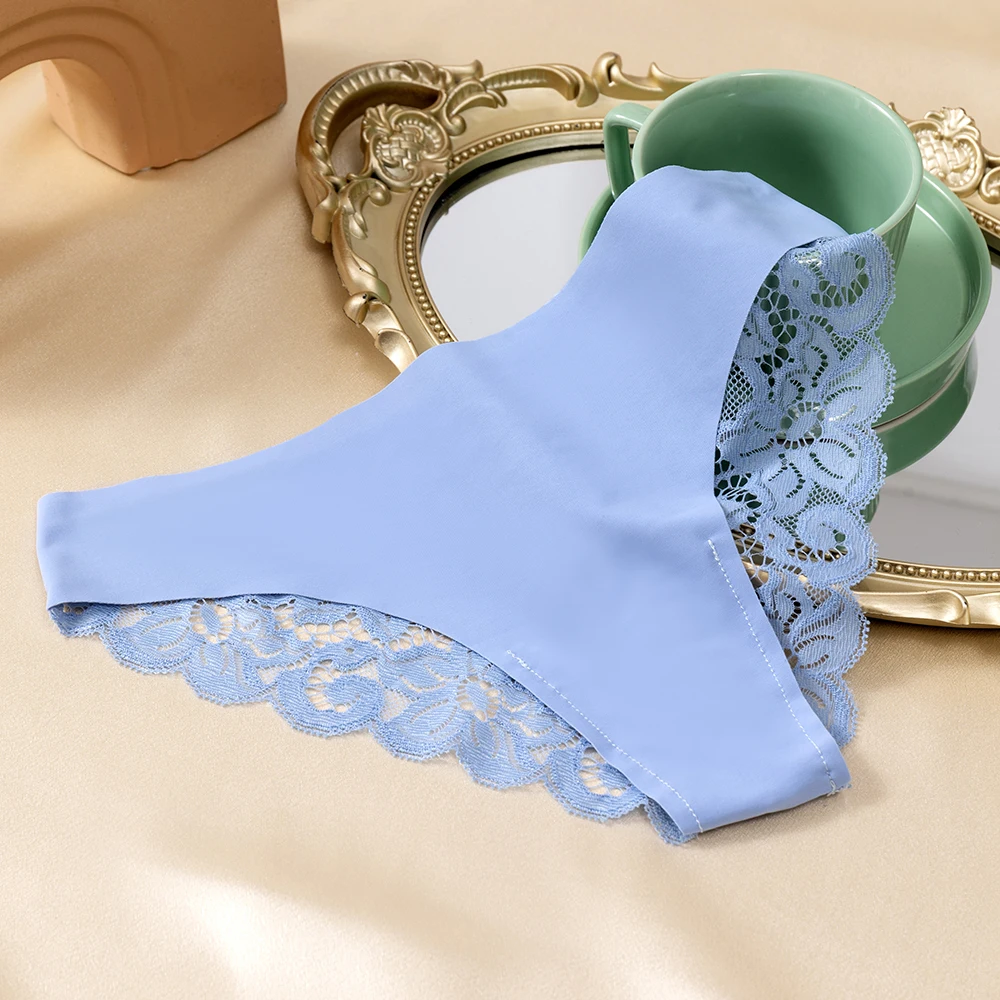 WarmSteps 3Pcs/Kit Women Underwear 3 Pieces Free Shipping Women's Lace Panties Sex Briefs Female Soft Ice Silk Lingerie Low Rise