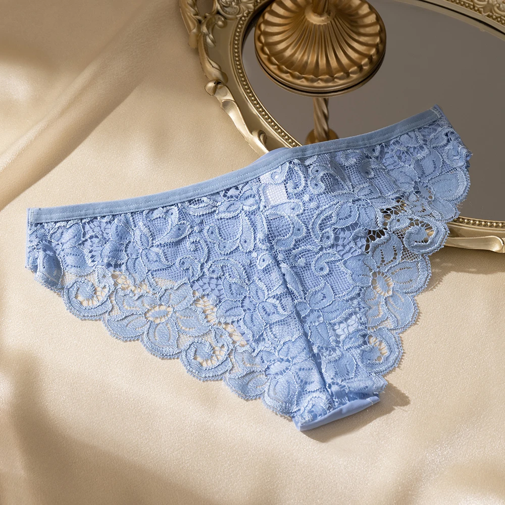 WarmSteps 3Pcs/Kit Women Underwear 3 Pieces Free Shipping Women's Lace Panties Sex Briefs Female Soft Ice Silk Lingerie Low Rise