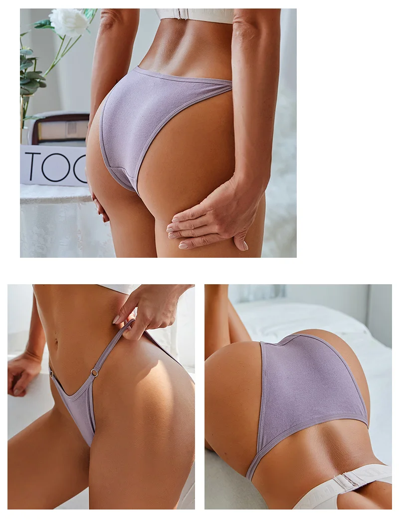 FINETOO 3Pcs/set Women's Cotton Panties Low Waist Bikini Briefs M-2XL Ladies Underwear Female Soft Solid Underpants Lingerie New