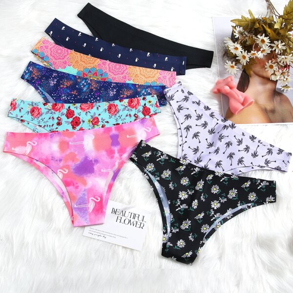 SAMSONOV Sexy Bikini Women's Panties Printing Seamless Female Underwear Temptation Elasticity Briefs for Women Comfort Lingerie