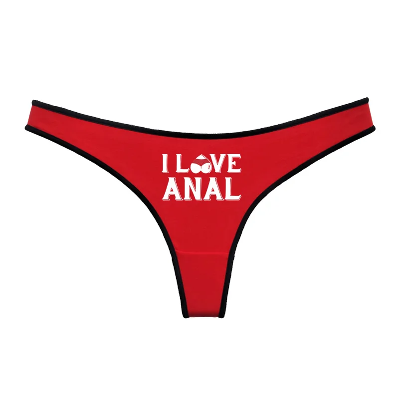 I LOVE ANAL Female Lingerie Girls G String Red Cotton Underwear for Womens Soft Seamless Invisible Breathable Sport Underpant