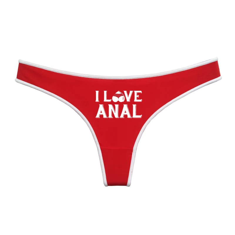I LOVE ANAL Female Lingerie Girls G String Red Cotton Underwear for Womens Soft Seamless Invisible Breathable Sport Underpant