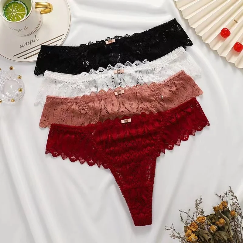 Women's Sexy String Panties Lace Thongs Lingerie Intimates Woman T-back Soft T-panties Designed Tangas Mujer Women's Sexy String Panties Lace Thongs Lingerie Intimates Woman T-back Soft T-panties Designed Tangas Mujer