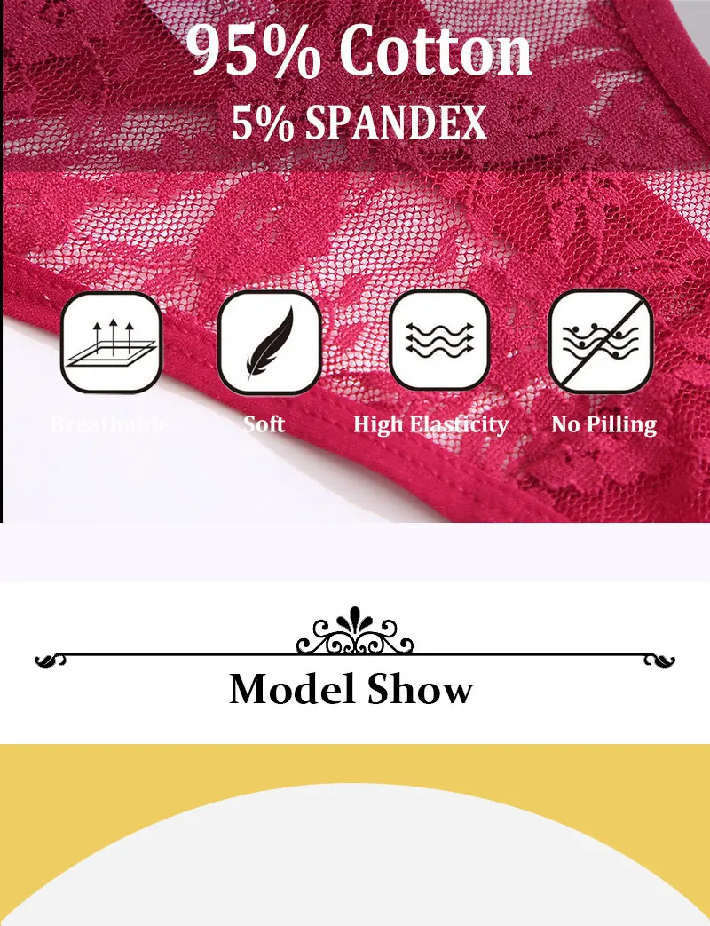 2Pcs/Set Sexy Women Lace Panties Low Waist G-String Underwear Solid Hollow Out Transparent Thong Female Soft Breathable Lingerie 2Pcs/Set Sexy Women Lace Panties Low Waist G-String Underwear Solid Hollow Out Transparent Thong Female Soft Breathable Lingerie