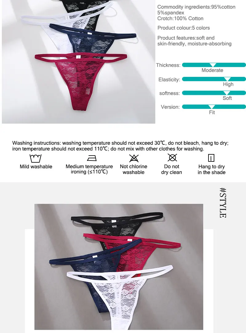 2Pcs/Set Sexy Women Lace Panties Low Waist G-String Underwear Solid Hollow Out Transparent Thong Female Soft Breathable Lingerie 2Pcs/Set Sexy Women Lace Panties Low Waist G-String Underwear Solid Hollow Out Transparent Thong Female Soft Breathable Lingerie