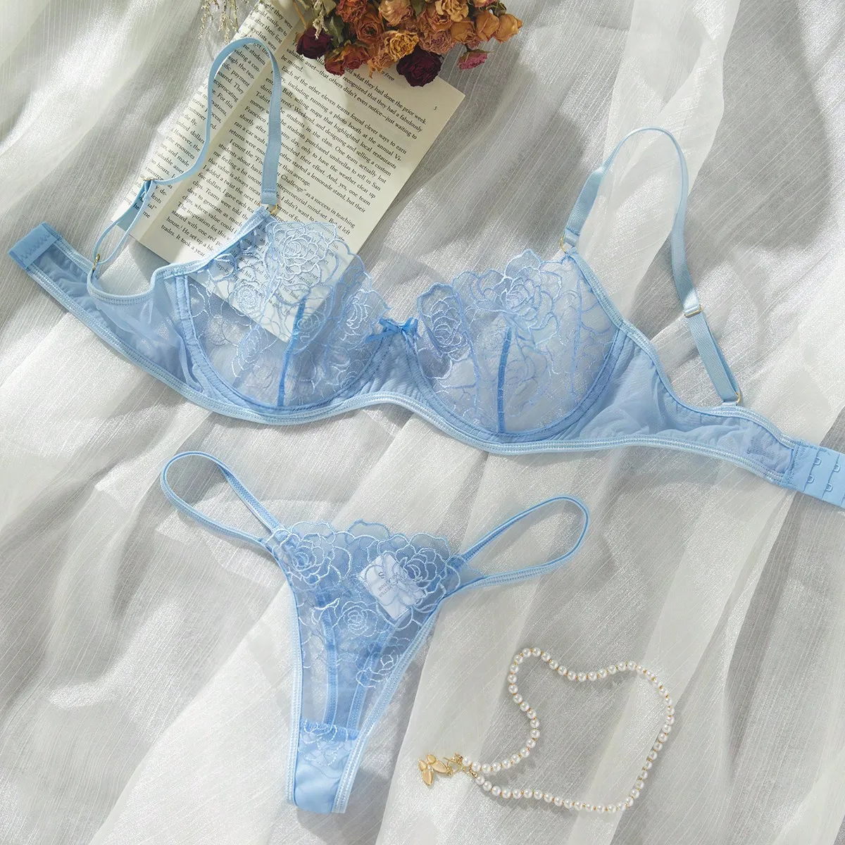 2 Pieces Sexy Lingerie Set Women Babydolls Erotic Floral Bra Set Erotic Lingerie Female Lace Underwear Brief Sets 2 Pieces Sexy Lingerie Set Women Babydolls Erotic Floral Bra Set Erotic Lingerie Female Lace Underwear Brief Sets